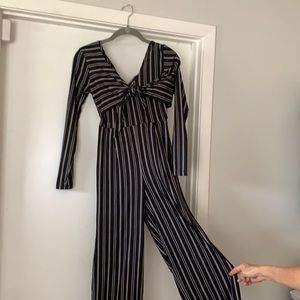 Tie front jump suit